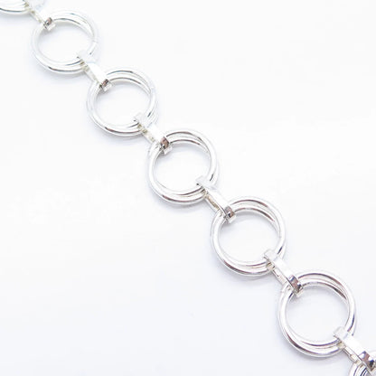 925 Sterling Silver Vintage Rolo Link Bracelet 8"