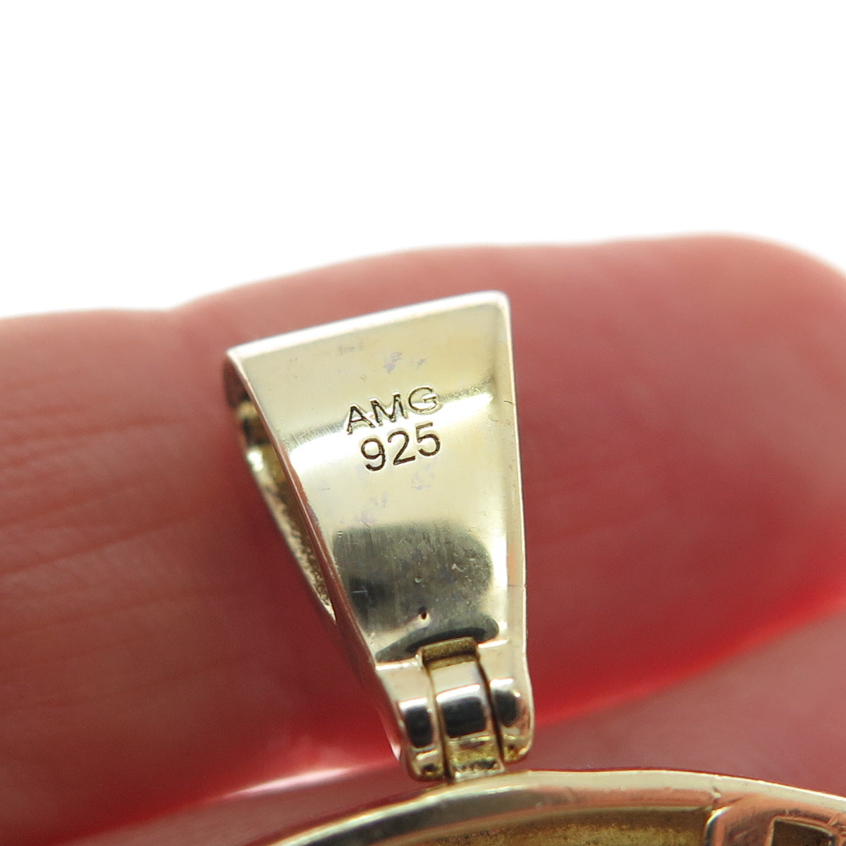 925 Sterling Silver Gold Plated Round-Cut Shaped C Z Egyptian Pharaoh Pendant