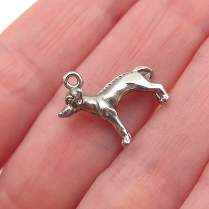 925 Sterling Silver Vintage Rhodesian Ridgeback Dog 3D Mini Charm Pendant