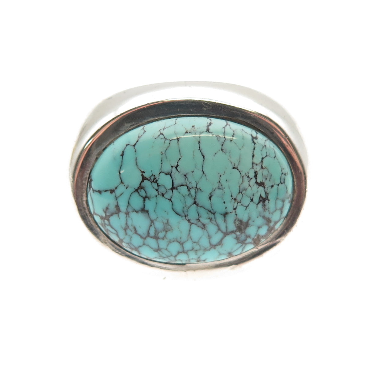 EXEX by Claudia Agudelo 925 Sterling Silver Vintage Real Turquoise Ring Size 6.5