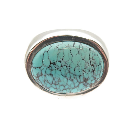 EXEX by Claudia Agudelo 925 Sterling Silver Vintage Real Turquoise Ring Size 6.5