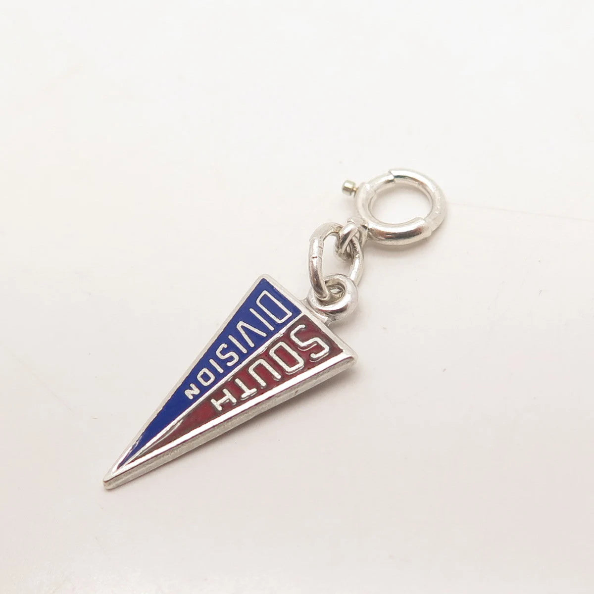 925 Sterling Silver Vintage Kinney Enamel "South Division" Charm Pendant