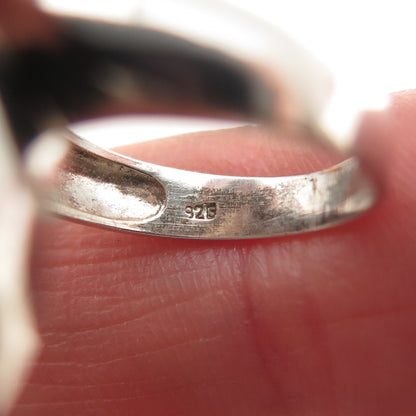 925 Sterling Silver Vintage Modernist Bypass Ring Size 4.75