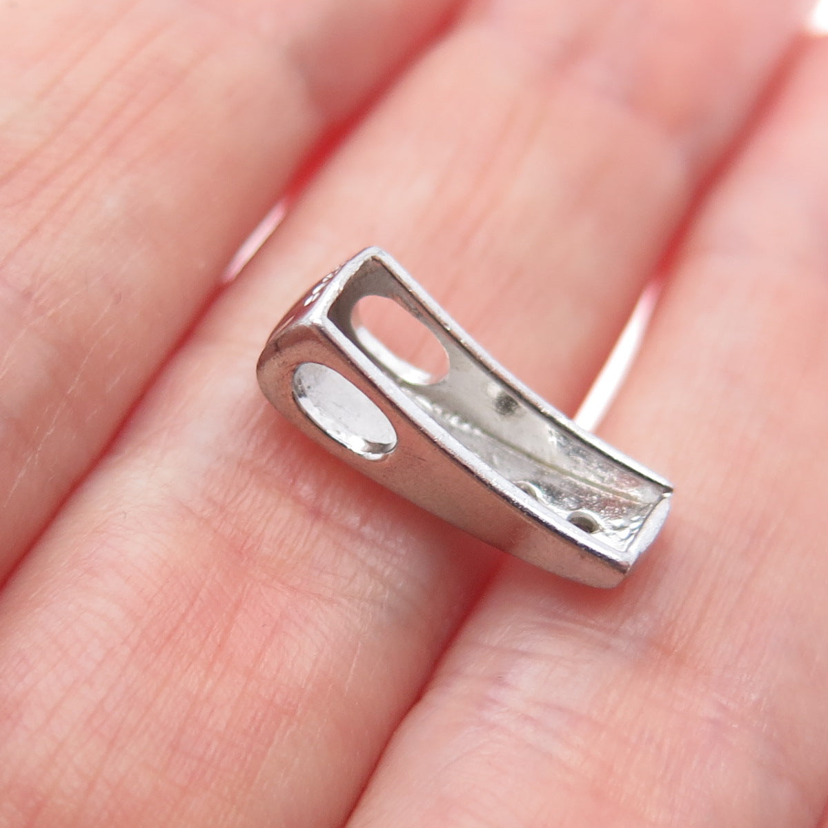 925 Sterling Silver Round-Cut C Z Bar Minimalist Slide Charm Pendant
