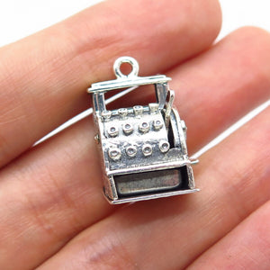 925 Sterling Silver Vintage BEAU Slot Machine For Good Luck Charm Pendant