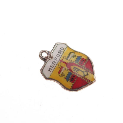 Fritz Reu & Co. 800 Silver Vintage Enamel Herford Mini Charm Pendant