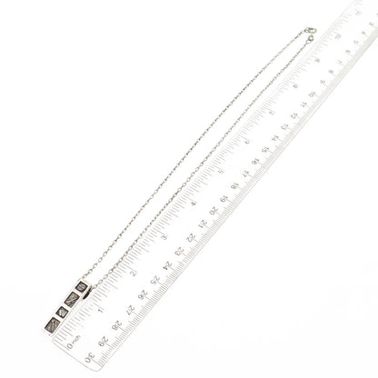 925 Sterling Silver Vintage Ireland Music Instrument Bar Chain Necklace 18"