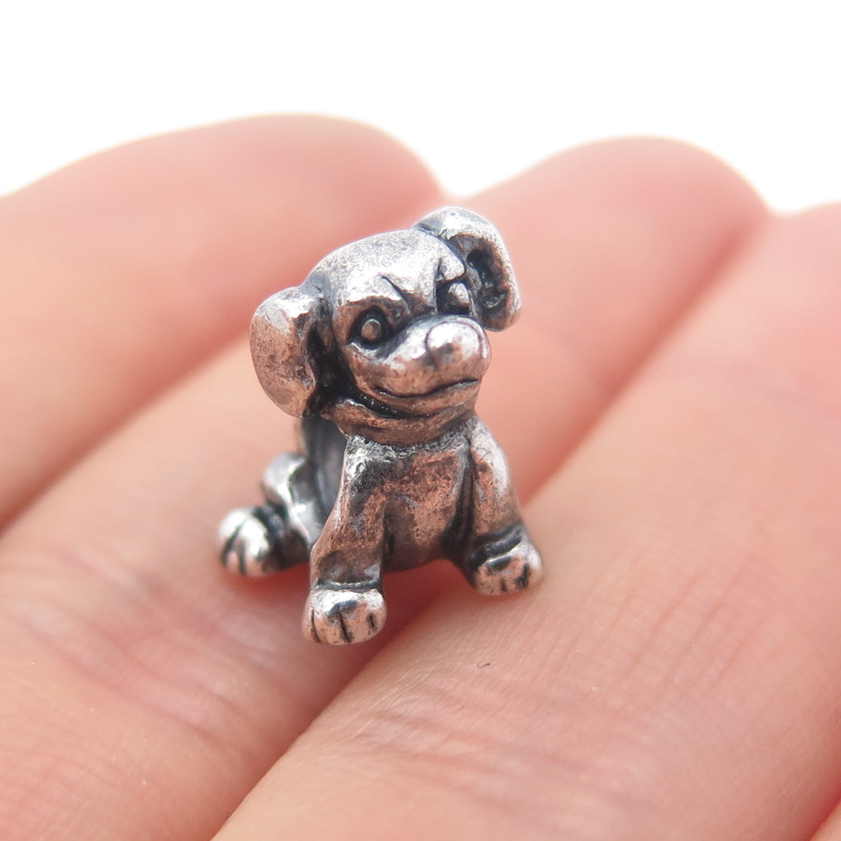 MICHAEL ANTHONY 925 Sterling Silver Italy Dog Slide Bead Charm