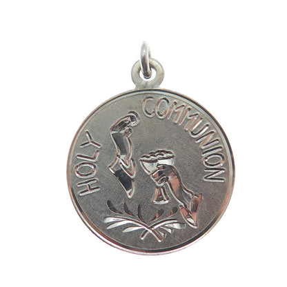 LUMIN 925 Sterling Silver Vintage Holy Communion Minimalist Charm Pendant