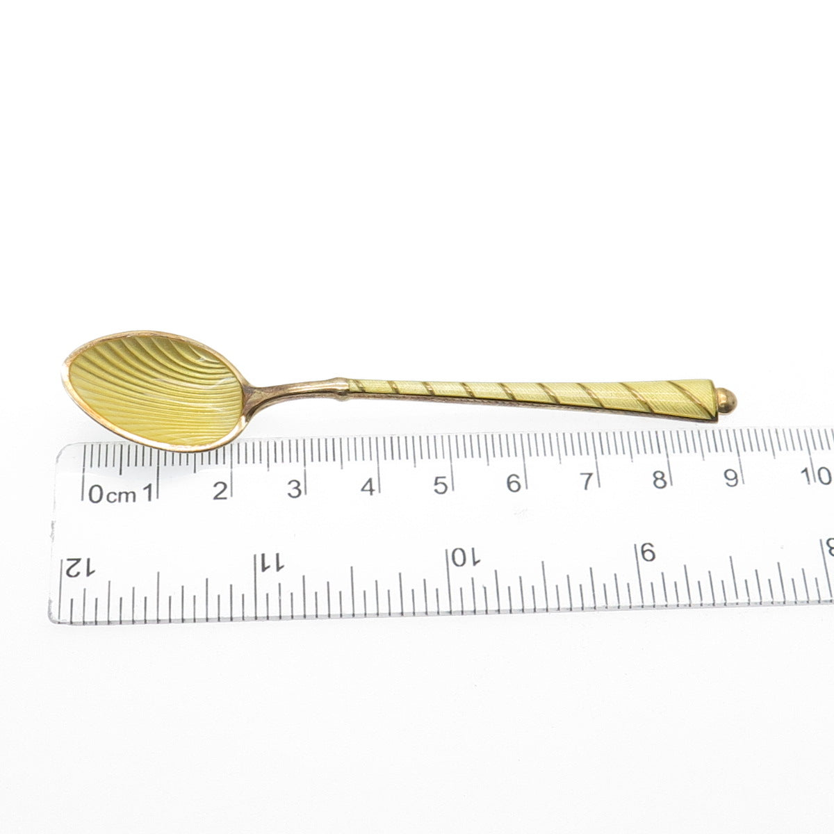 EGON LAURIDSEN 925S Sterling Gold Plated Vintage Denmark Enamel Coffee Spoon