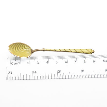 EGON LAURIDSEN 925S Sterling Gold Plated Vintage Denmark Enamel Coffee Spoon