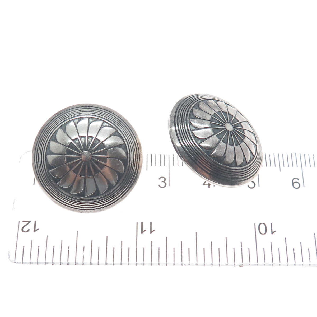 TSM THE SILVER MESA Old Pawn 925 Sterling Silver Vintage Turtle Tribal Earrings