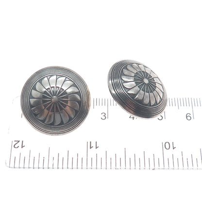 TSM THE SILVER MESA Old Pawn 925 Sterling Silver Vintage Turtle Tribal Earrings