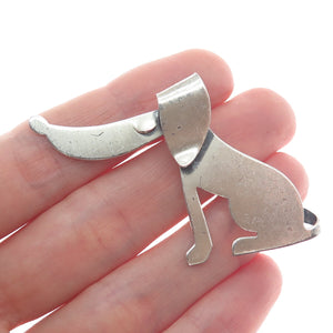 BEAU CRAFT 925 Sterling Silver Vintage Modernist Dog Pin Brooch
