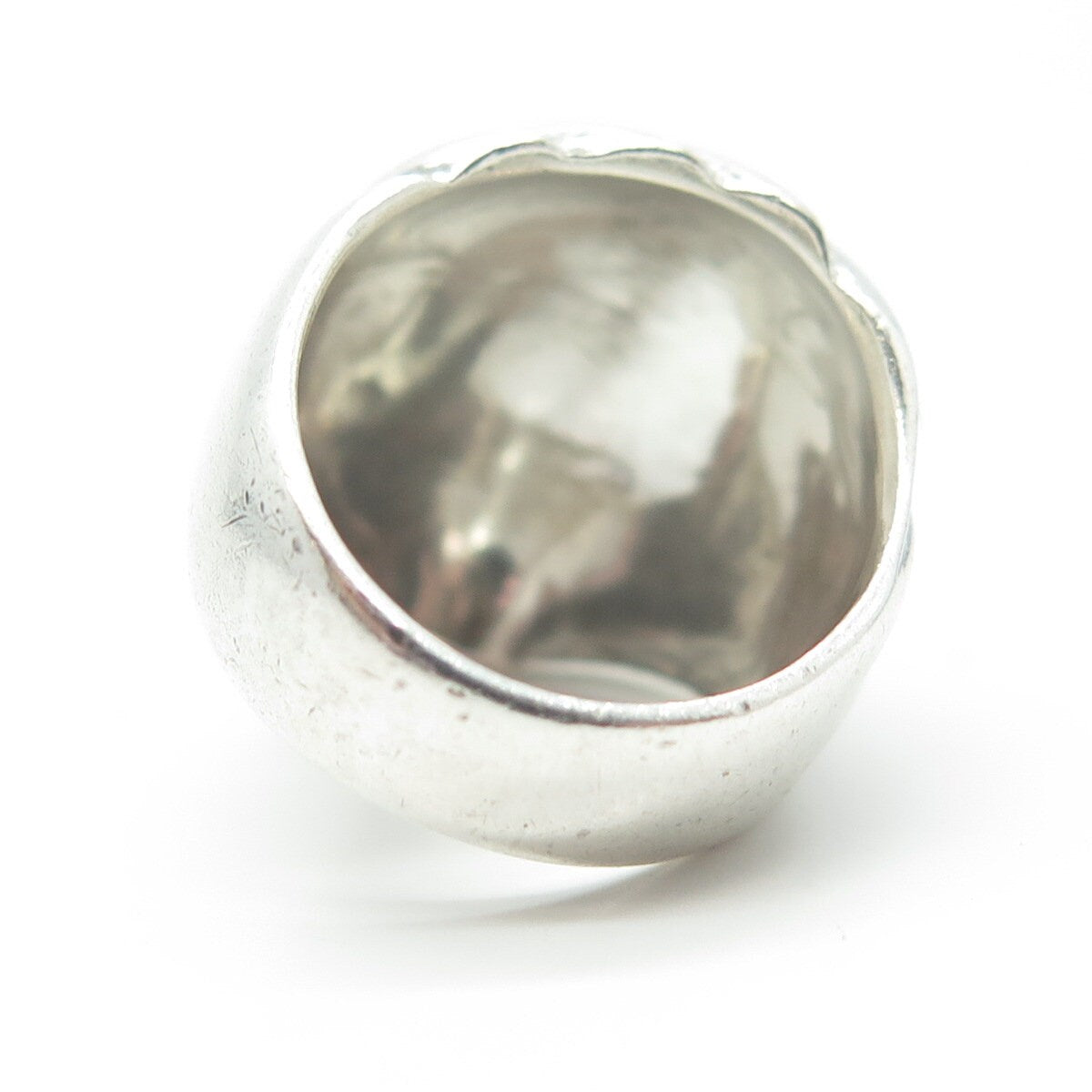925 Sterling Silver Vintage Wavy Ribbed Modernist Ring Size 5