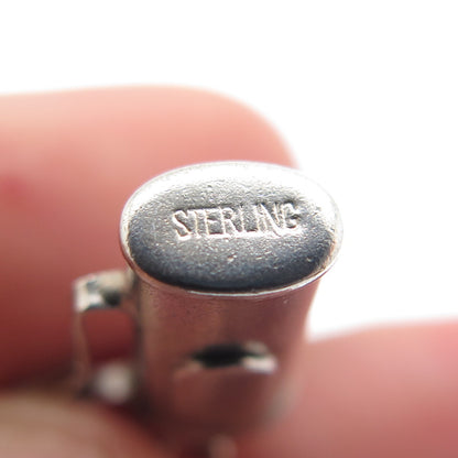 925 Sterling Silver Antique Art Deco Golf Club Minimalist 3D Charm Pendant