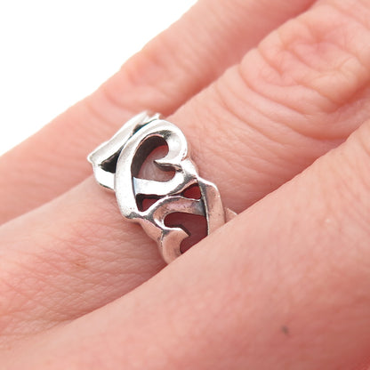 Tiffany & Co. Paloma Picasso Sterling Silver Vintage Loving Heart Ring Size 5.75