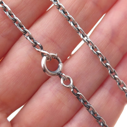 925 Sterling Silver Antique Art Deco Cable Chain Necklace 20"