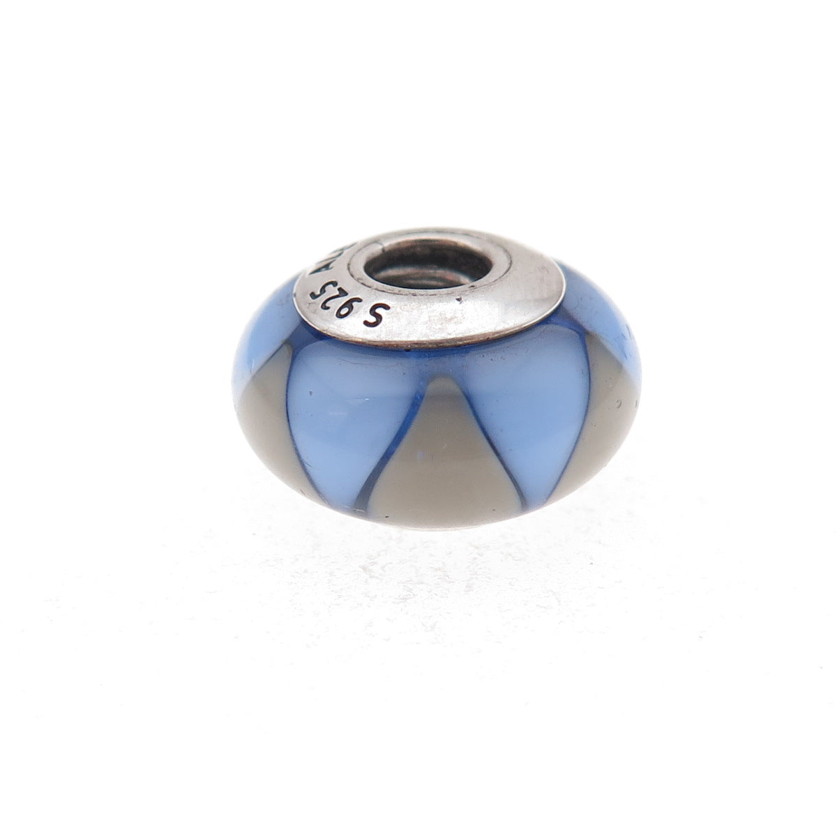 Pandora 925 Sterling Silver Murano Glass Slide Bead Charm