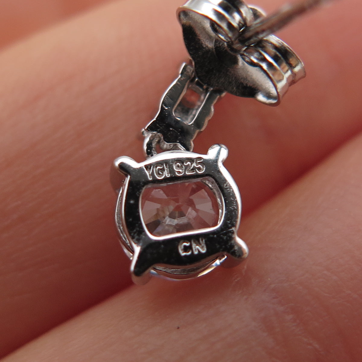 925 Sterling Silver Round-Cut C Z Drop Dangle Earrings