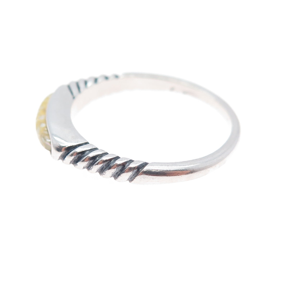 CAROLYN POLLACK Old Pawn Sterling Silver Vintage MOP Inlay Stackable Ring Size 8