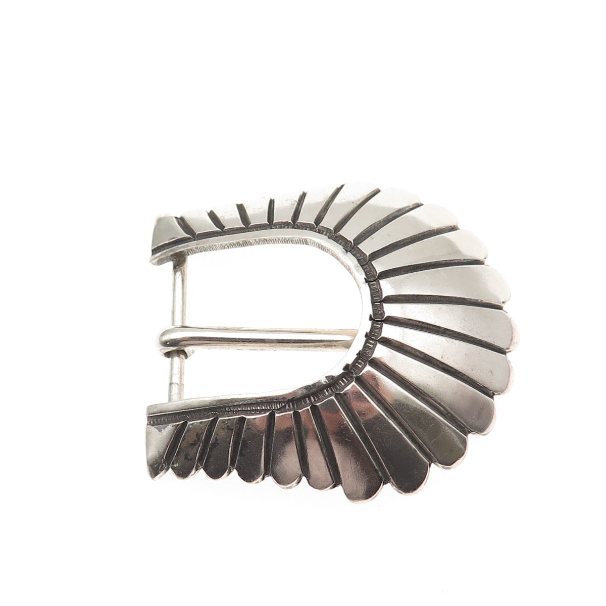 Kenneth Bill Navajo Old Pawn Sterling Silver Vintage Southwestern Belt Buckle