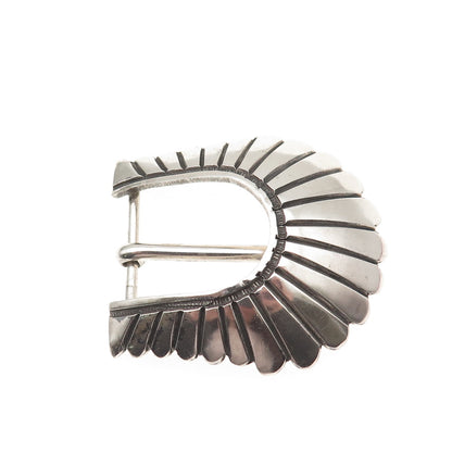 Kenneth Bill Navajo Old Pawn Sterling Silver Vintage Southwestern Belt Buckle