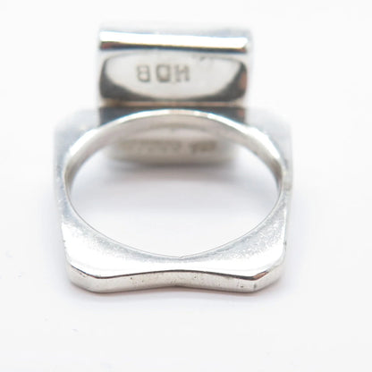 925 Sterling Silver Vintage Mexico Pebble Ring Size 7.25