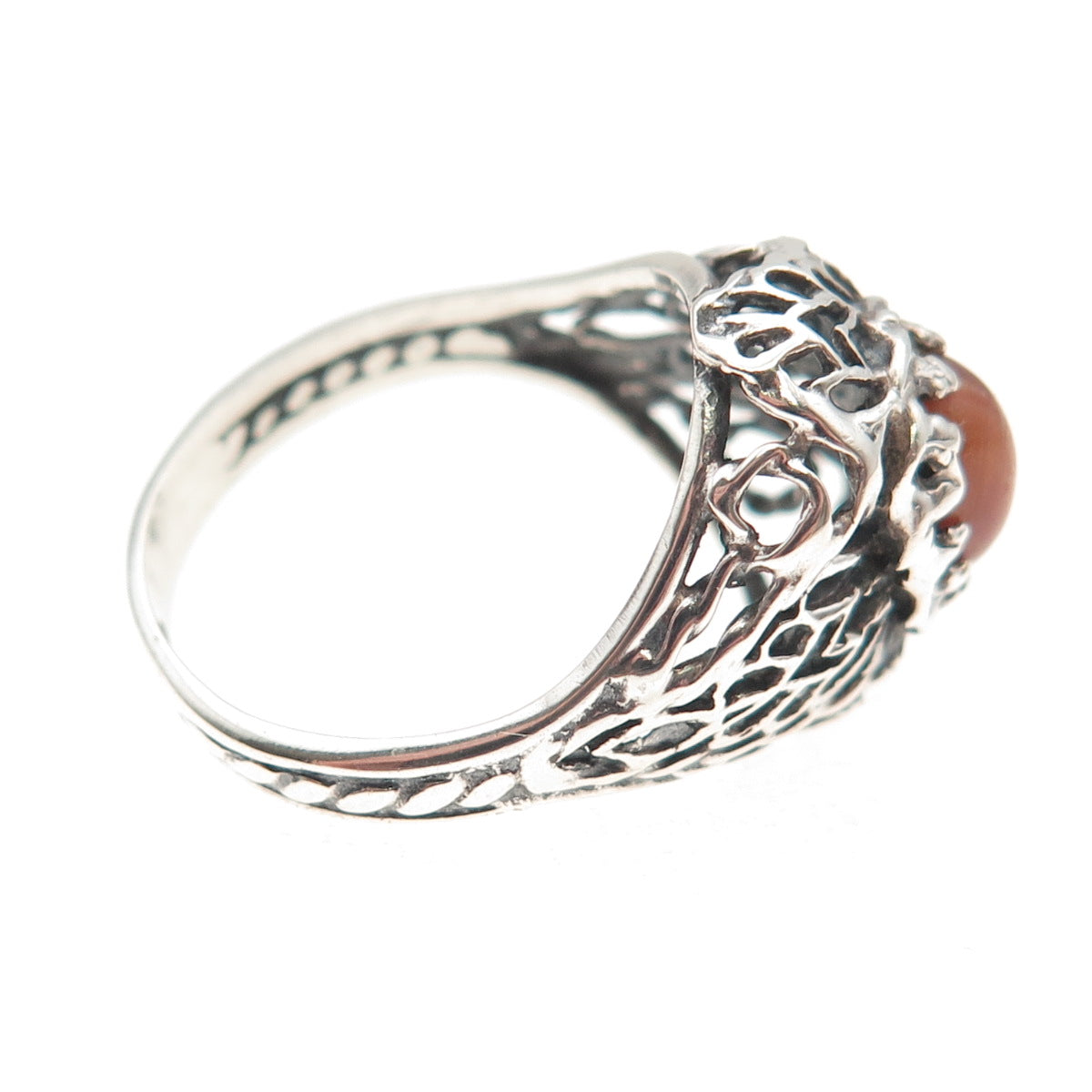 Sara Blaine 925 Sterling Silver Vintage Real Tiger Eye Oxidized Ring Size 7
