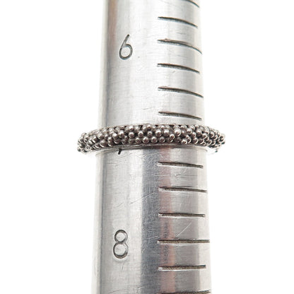 925 Sterling Silver Vintage Granulated Oxidized Band Ring Size 7