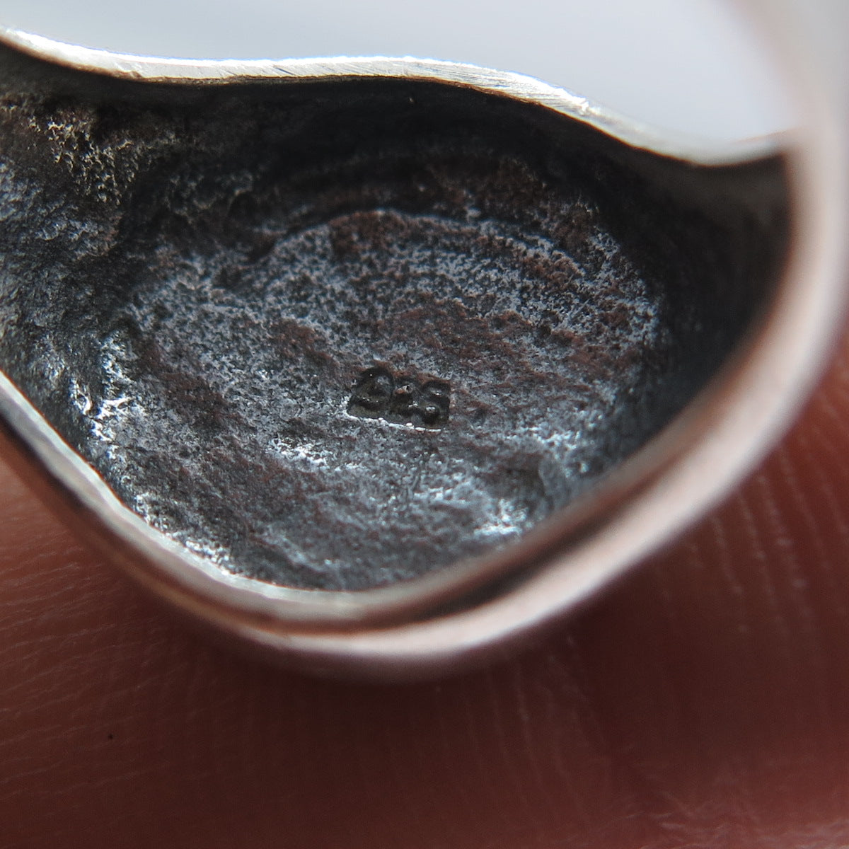 925 Sterling Silver Vintage Egyptian Eye of Ra Oxidized Signet Ring Size 8.25