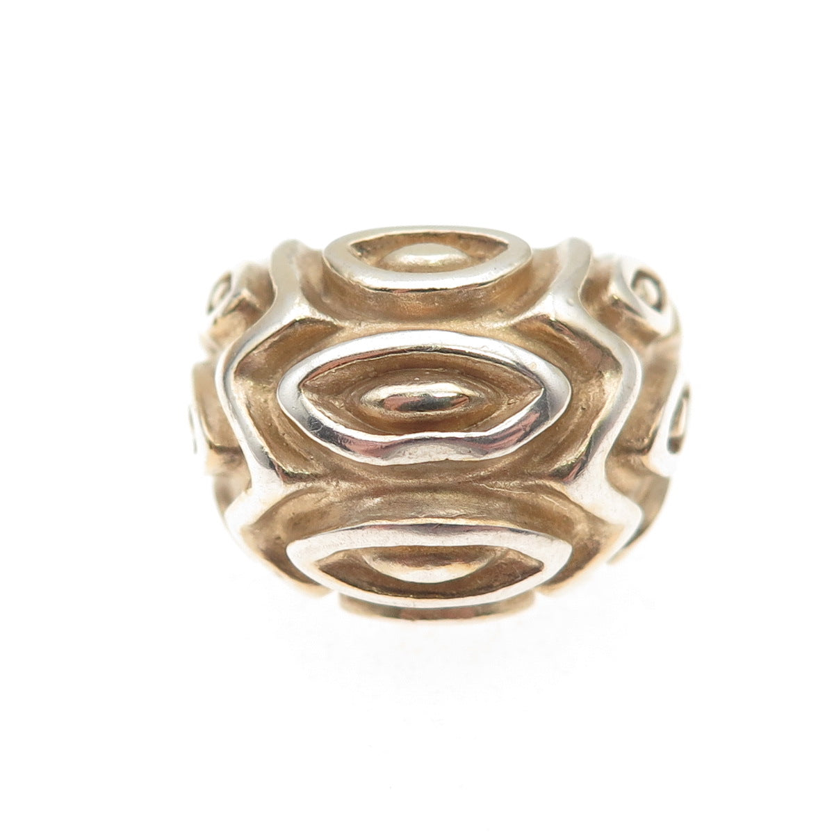 JCM Jacmel Mauritius 925 Sterling Silver 2-Tone Vintage Italy Hollow Ring Size 5