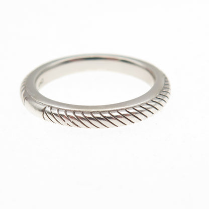 Judith Ripka 925 Sterling Silver Vintage Ribbed Stackable Band Ring Size 7