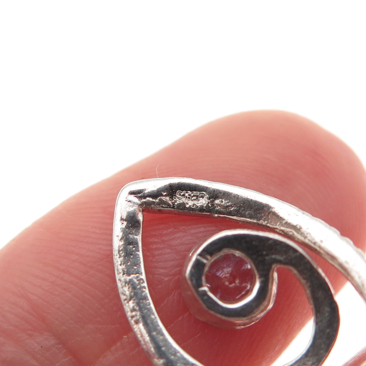 925 Sterling Silver Vintage Real Smoky Quartz & C Z Butterfly Pin Brooch