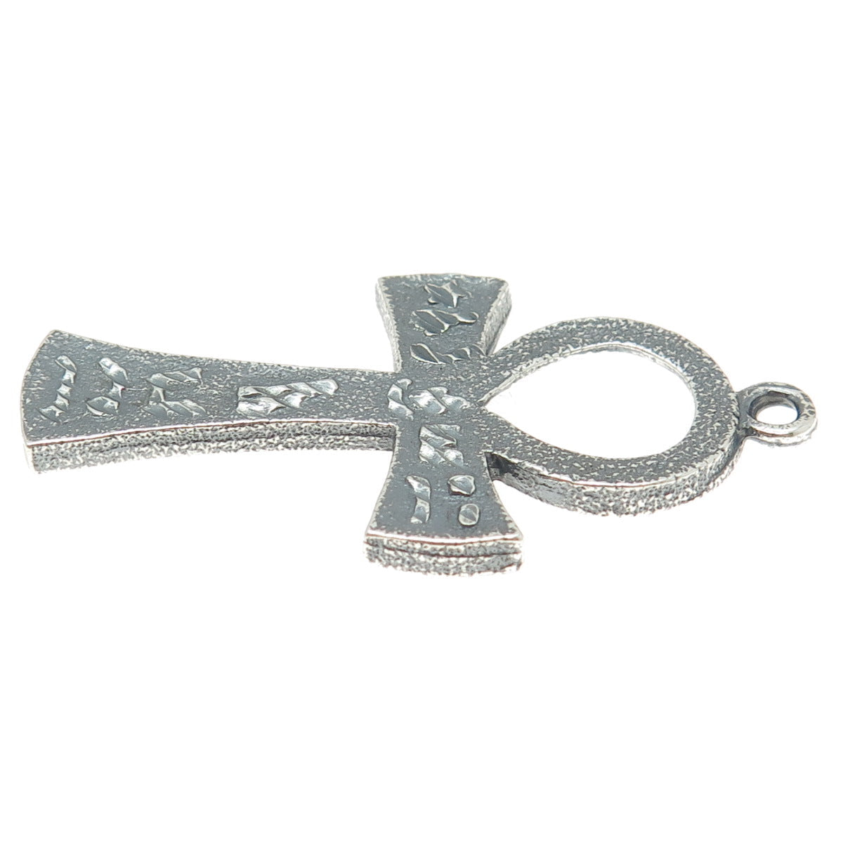 925 Sterling Silver Vintage Egyptian Ankh Oxidized Pendant