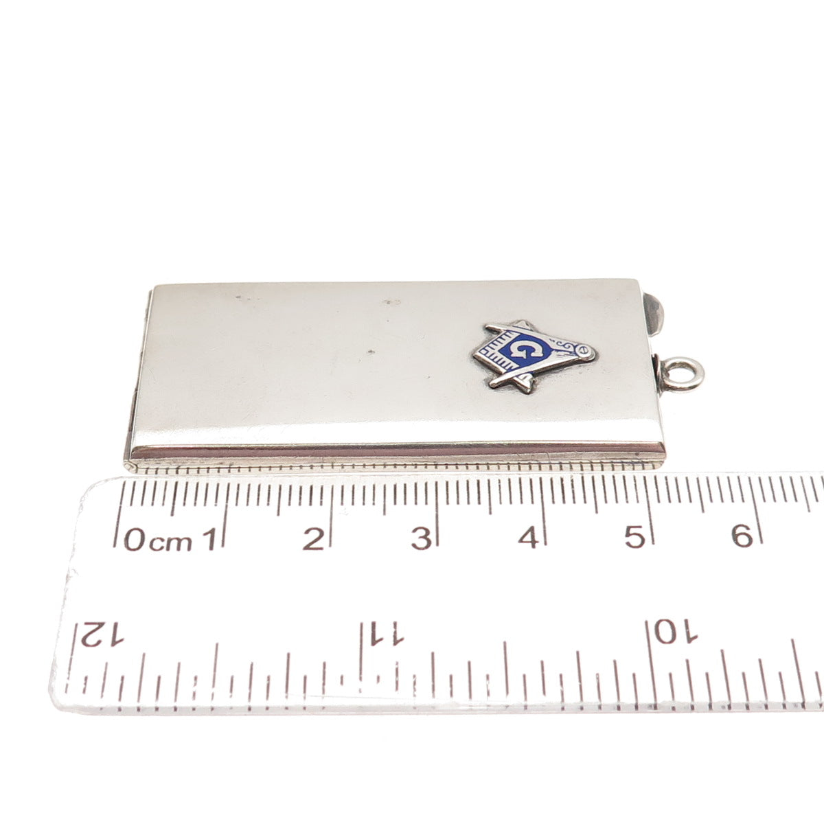 Watrous International Sterling Silver Antique Enamel Masonic Locket Case #514
