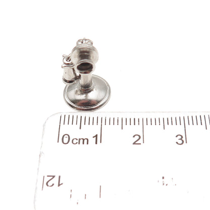 Wells Sterling Silver Antique Art Deco Candlestick Phone 3D Mini Charm Pendant
