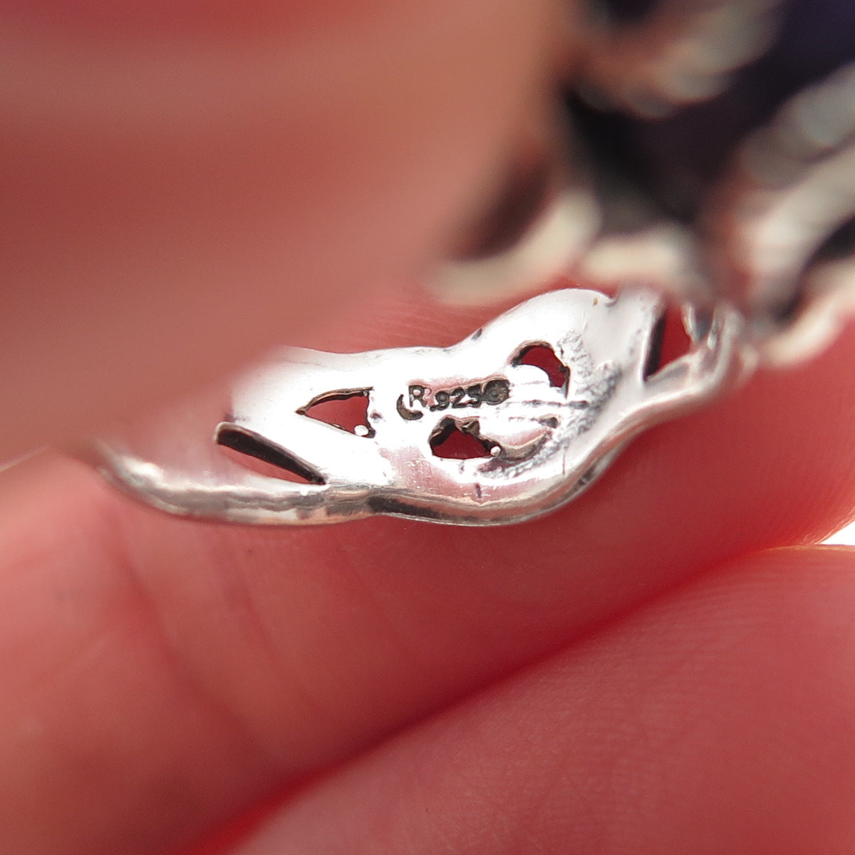 Carolyn Pollack 925 Sterling Silver Vintage Real Charoite Swirl Ring Size 5.25