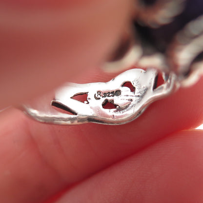 Carolyn Pollack 925 Sterling Silver Vintage Real Charoite Swirl Ring Size 5.25