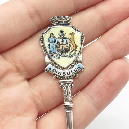 925 Sterling Silver Antique 1910 Holland Aldwinckle & Slater Enamel Spoon