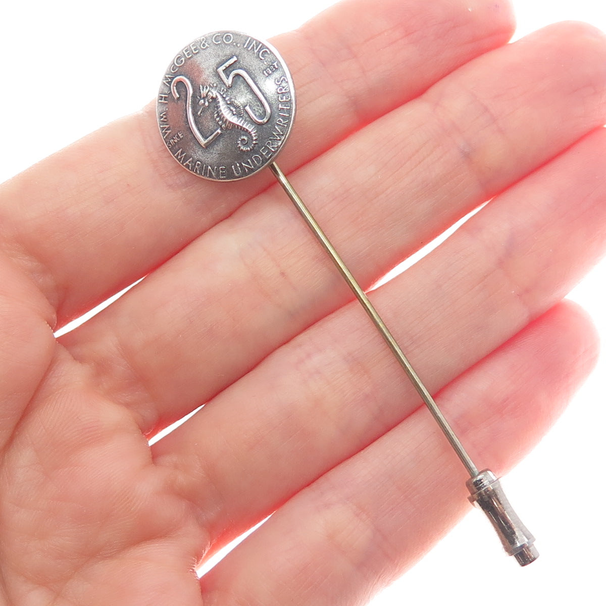 MACO 999 Silver Antique 1887 Wm. H. McGee & Co. Marine Underwriters Lapel Pin