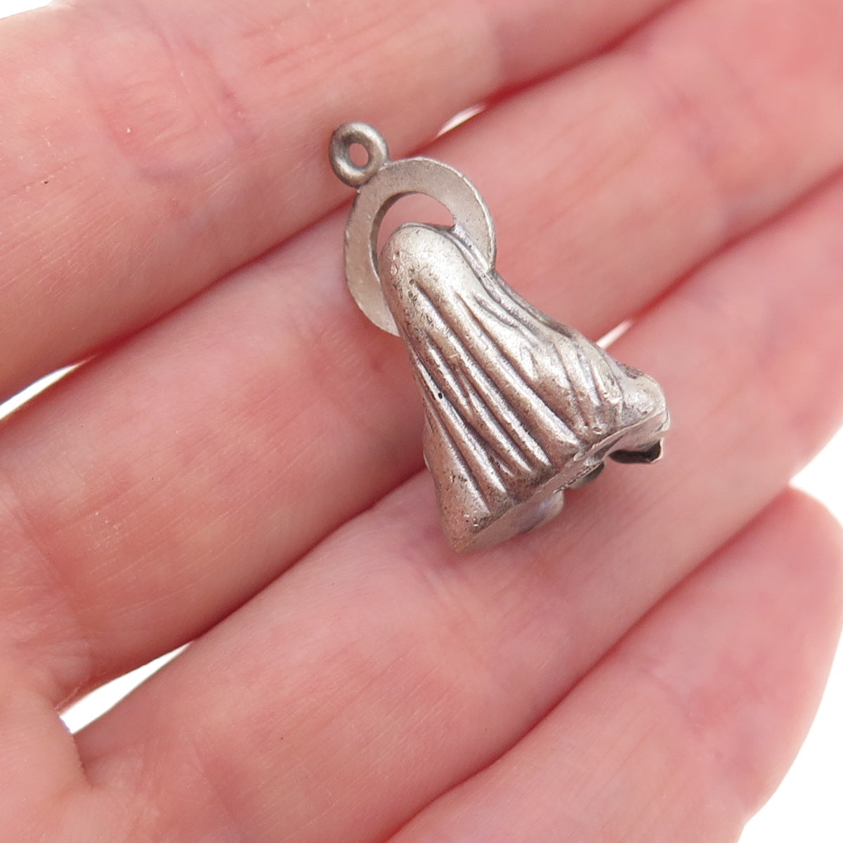 Creed 925 Sterling Silver Vintage St. Mary November Oxidized 3D Charm Pendant