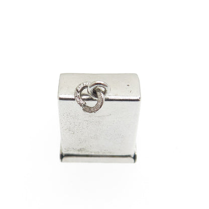 J.M. FISHER 925 Sterling Silver Antique Enamel Cash Register Movable 3D Pendant