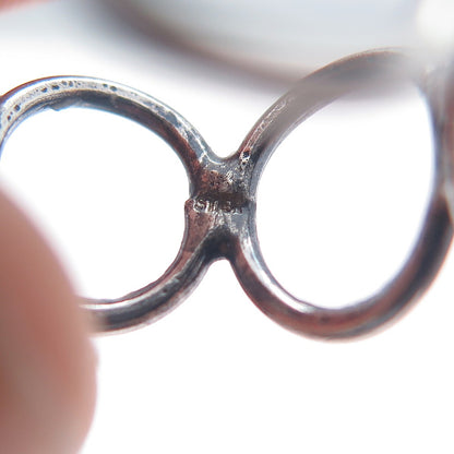 925 Sterling Silver Vintage Circle Link Oxidized Ring Size 6.5