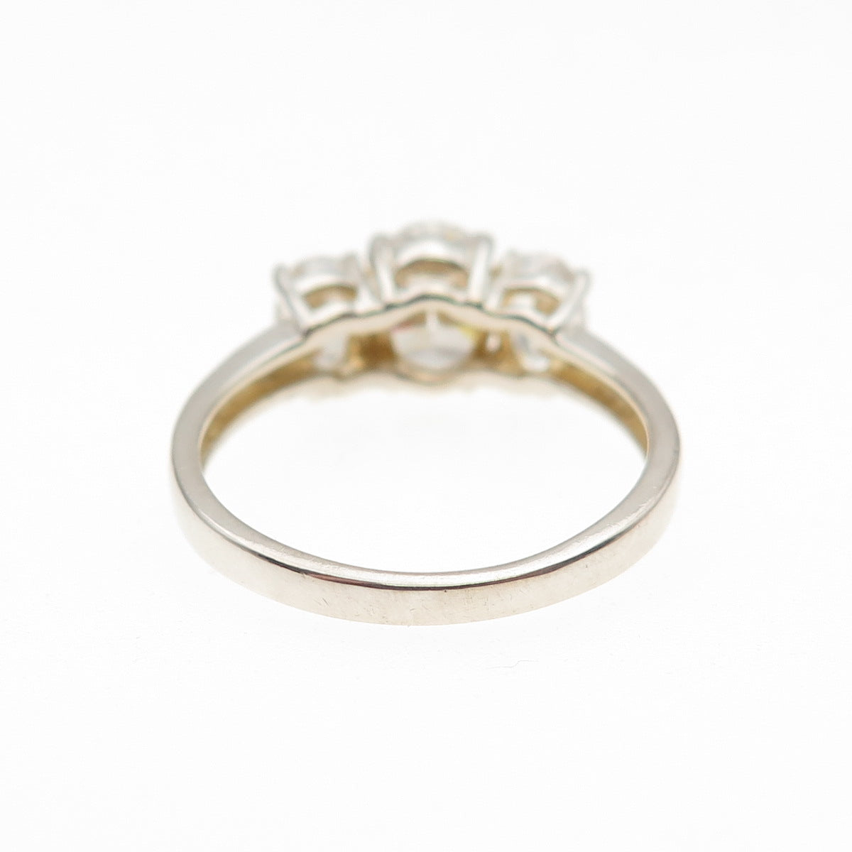 925 Sterling Silver Oval-Cut C Z Engagement Ring Size 7