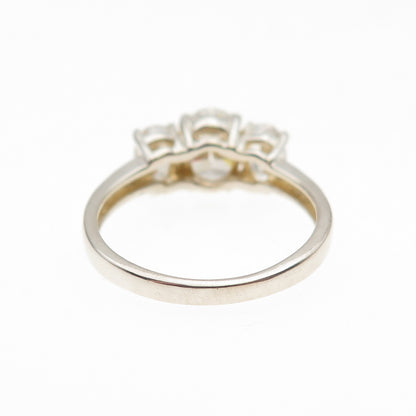 925 Sterling Silver Oval-Cut C Z Engagement Ring Size 7