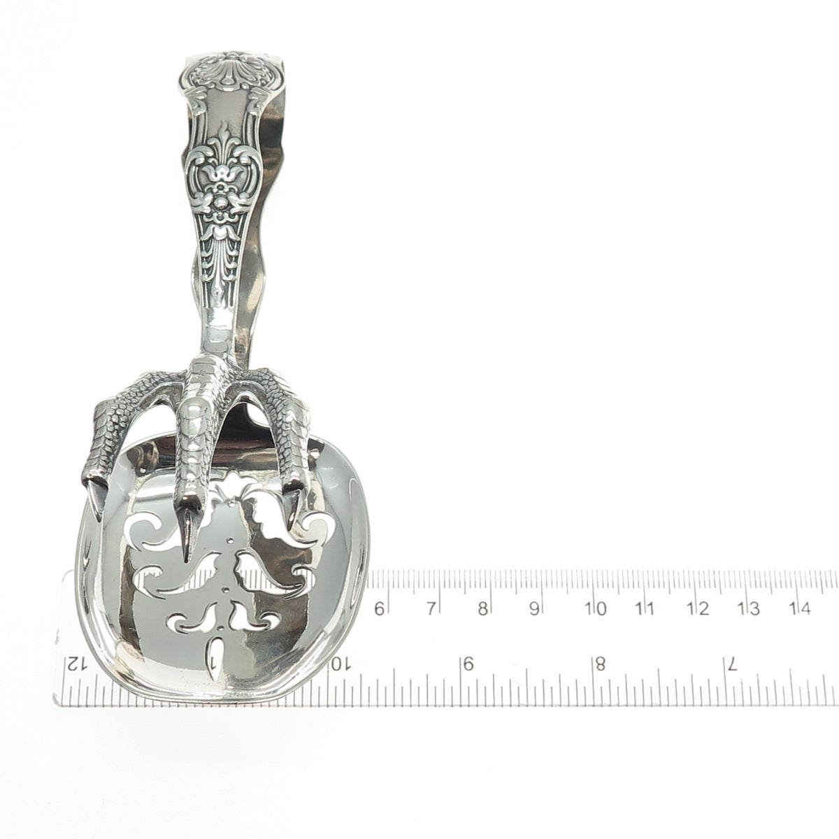 TIFFANY & CO. Sterling Silver Antique Victorian 1885 English King Serving Tongs
