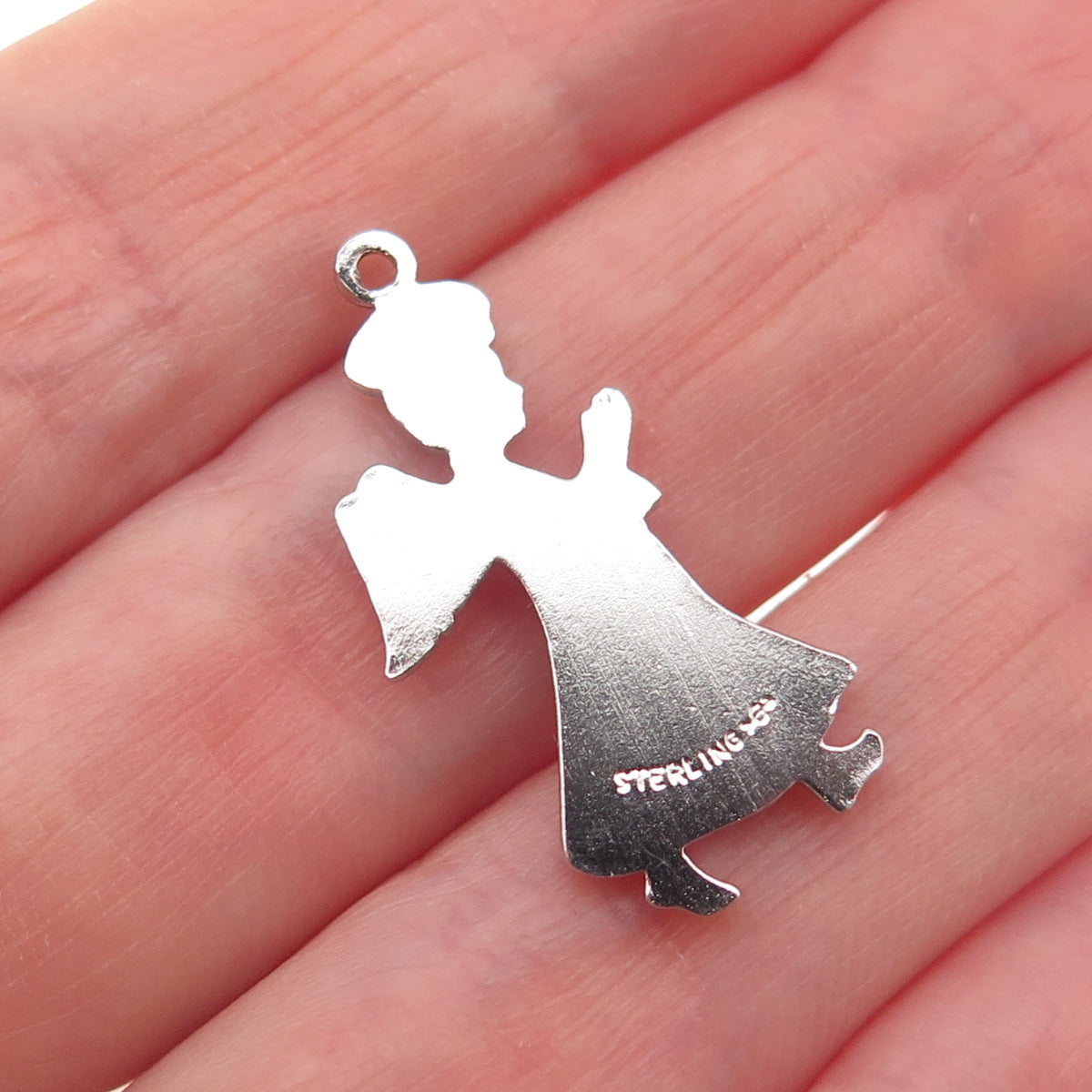 Griffith & Sons Sterling Silver Vintage Enamel Boy Guardian Angel Charm Pendant