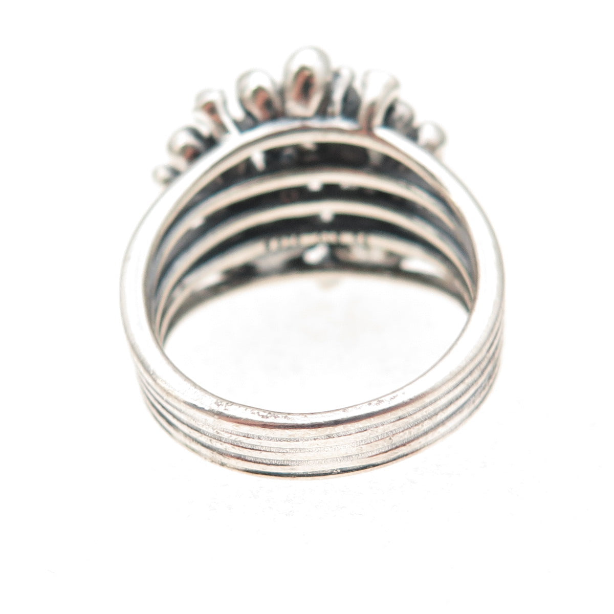 Pandora 925 Sterling Silver Enamel & C Z Darling Daisy Bouquet Ring Size 7