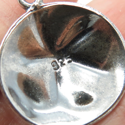 925 Sterling Silver Vintage Sand Dollar Oxidized Pendant